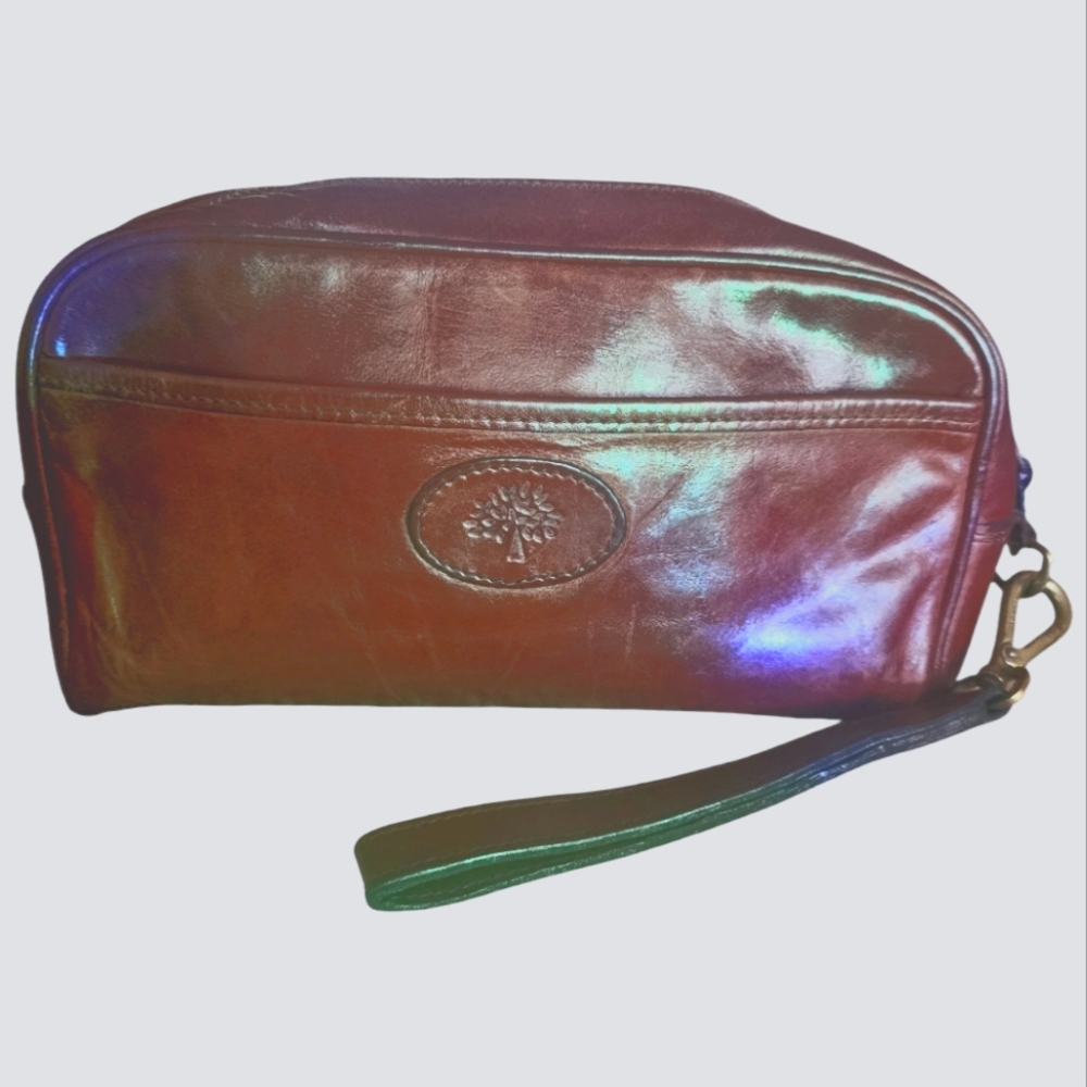 RARE & HTF Mulberry Vintage Toiletry Bag in British Tan | Size: 9¾" x 5¼" x 2½"